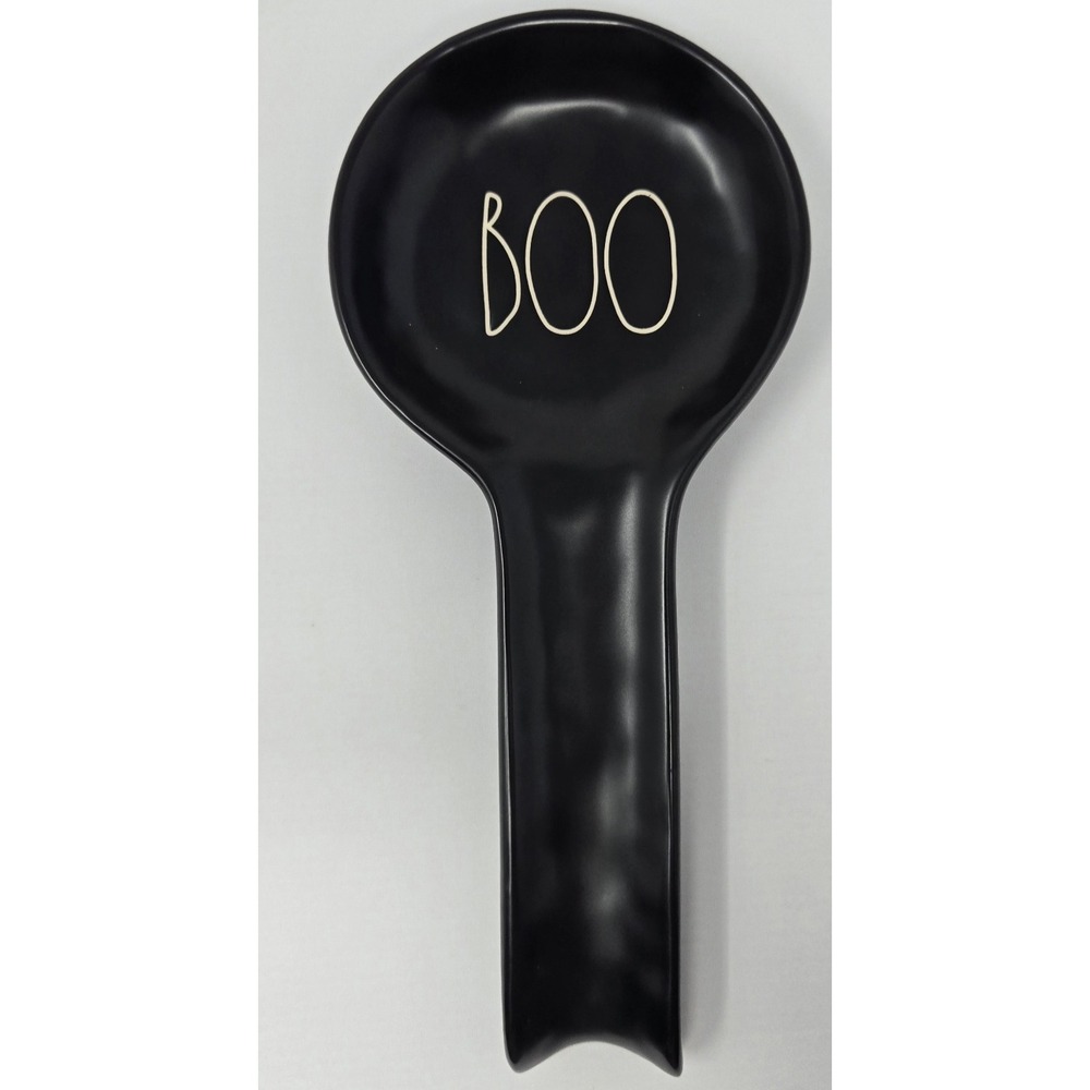 Rae Dunn "BOO"Spoon Rest  Heavy Duty Kitchen Stove Halloween Black‎ Spooky
